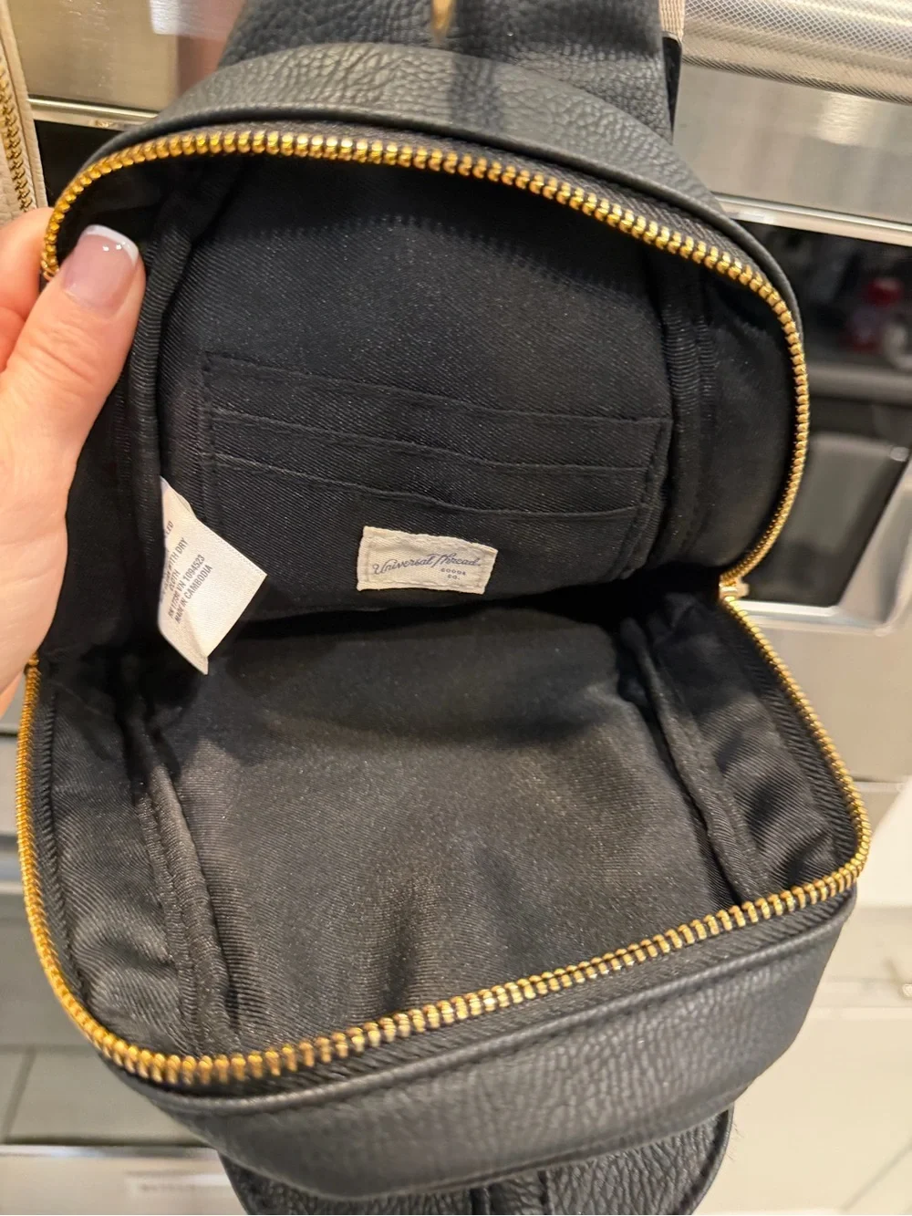 Target Cream and Black Mini Leather Backpack Crossbody Duo
